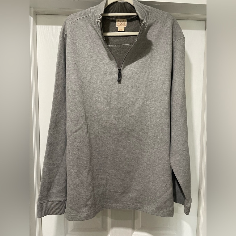 Men Jos. A Banks Gray Quarter Zip Sweater, Size XXL